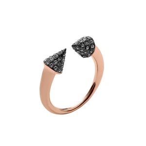 Sold！Michael Kors Rose Gold Tone Arrow Open Pave Ring